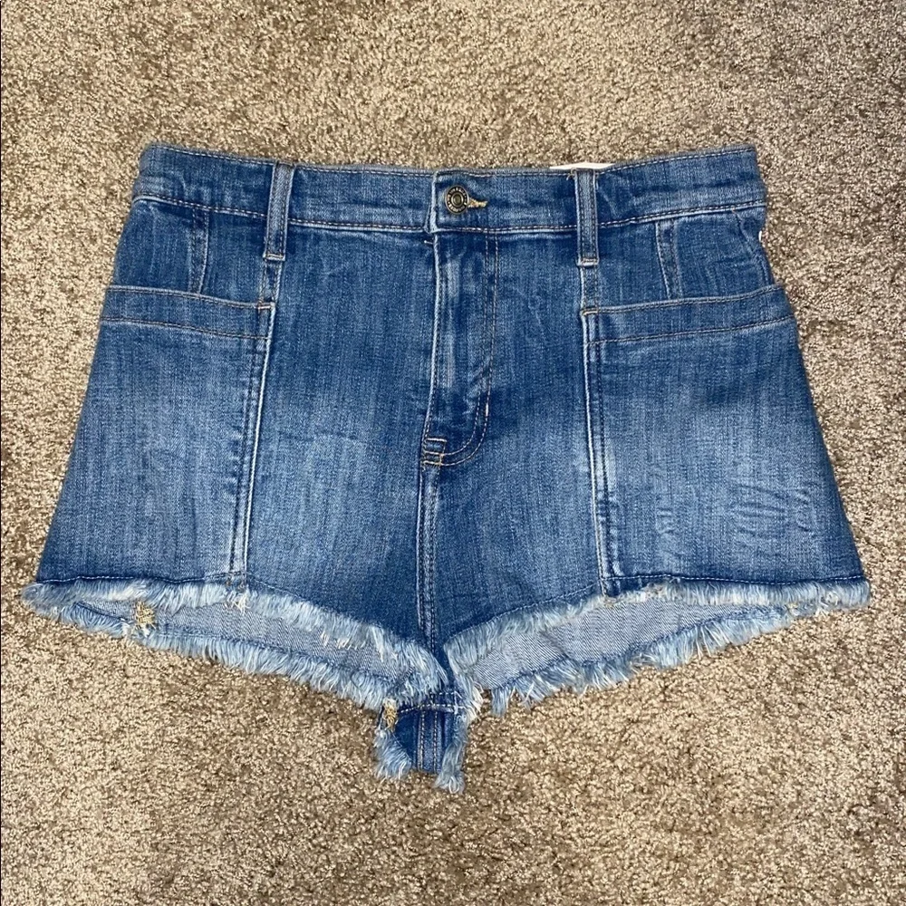 We The Free Janney high low Denim Shorts